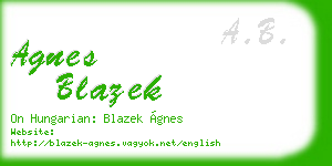 agnes blazek business card